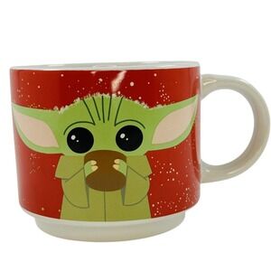 Star Wars Galerie Grogu Baby Yoda Ceramic Mug Red Mandalorian Coffee Cup SO CUTE